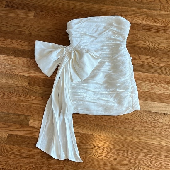 Anthropologie Hutch Gwen Strapless Bow Mini Dress Size 4 NWT - Picture 5 of 17